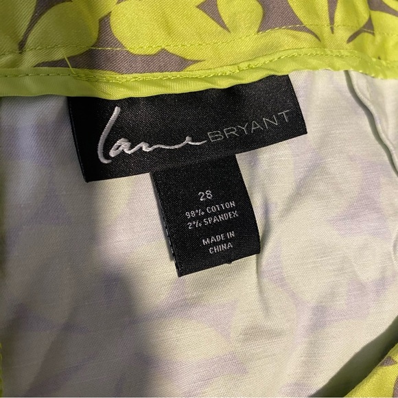 LANE BRYANT Plus Size Yellow Grey Floral Pencil Skirt Zipper Size 28 - Picture 8 of 10